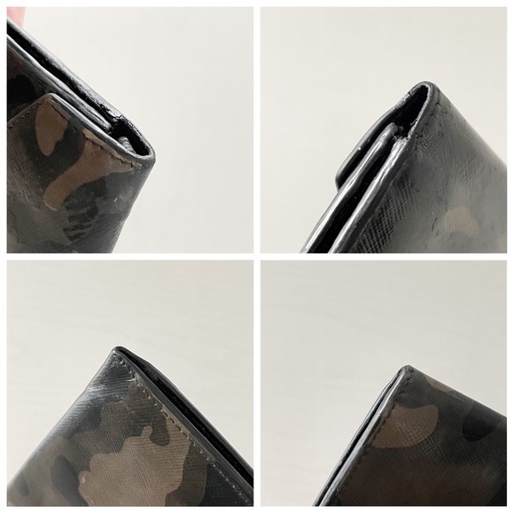 Prada camo print leather envelope style card coin snap wallet - Picture 4 of 10